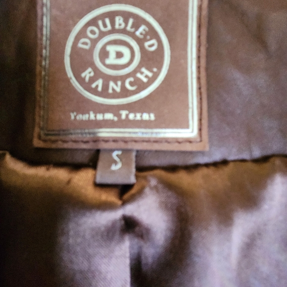 DOUBLE D RANCH Texas Leather Gold Studded Size S jacket - Picture 5 of 10